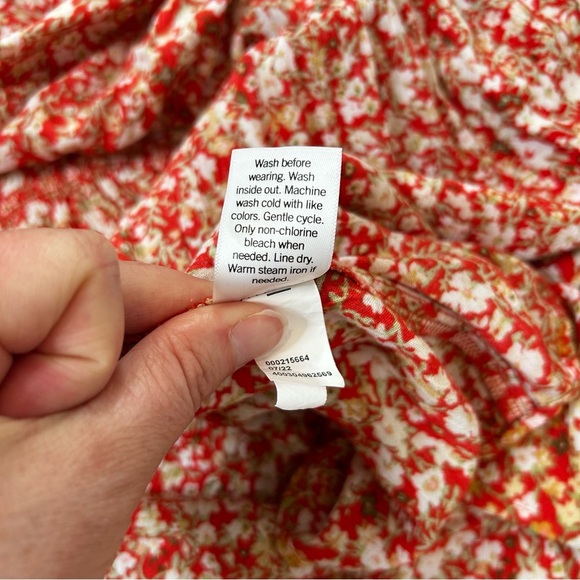 Sonoma Floral Maxi Dress Tiered Hem Drop Waist Autumn Red Yellow Boho Cottage XL - Picture 4 of 13